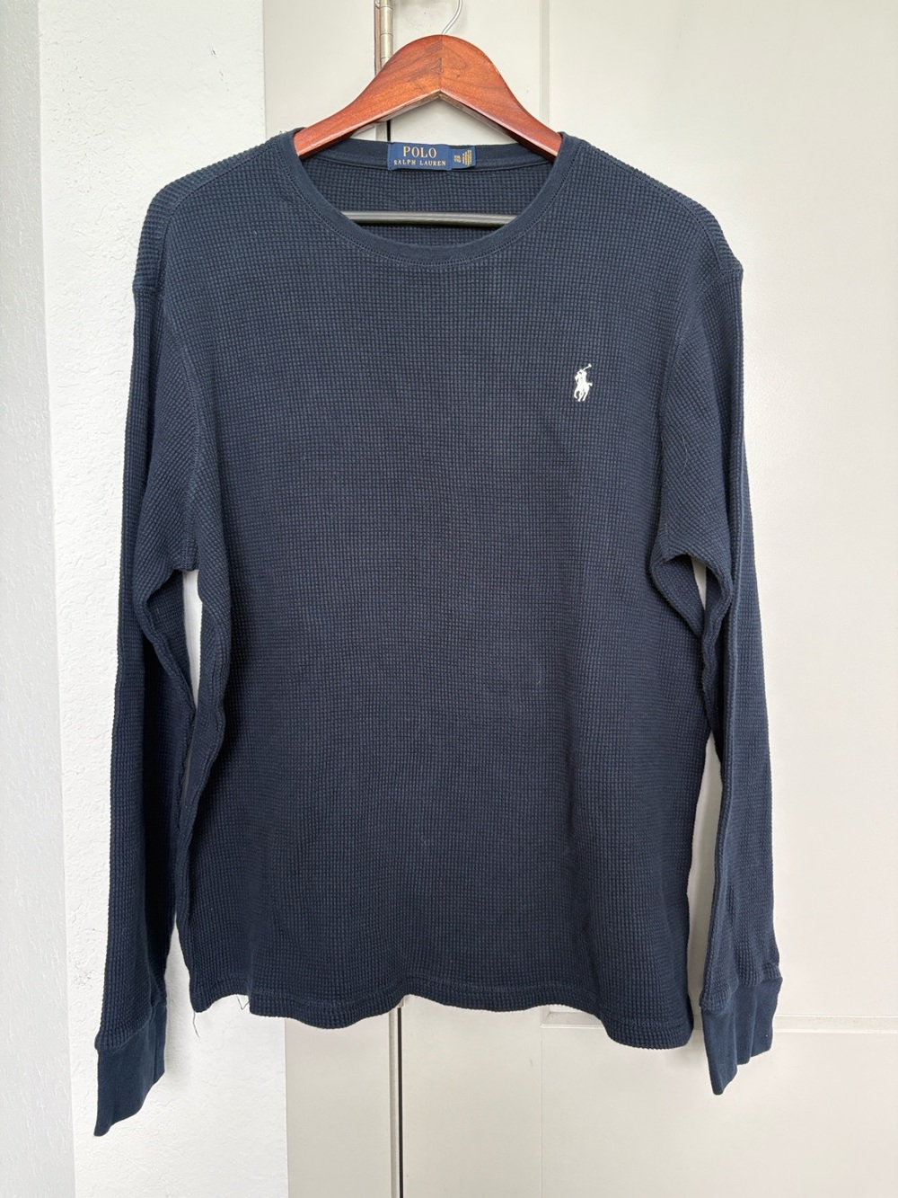 POLO RALPH LAUREN BLUE WAFFLE KNIT THERMAL LONG SLEEVE TSHIRT MENS XXL